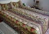 colorful cotton printed quilted bed set