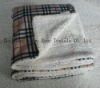 compound printed polar fleece and sherpa fleece blanket