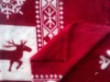 coral fleece fabric with deer printed