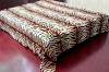 coral fleece fabric with tiger skin print