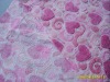 coral fleece with pink heart-sharped pattern(printed both side )/home textile