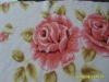 coral fleece with rose pattern