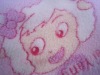 coral velet fabric with printed
