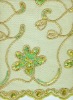 cord and spangle embroidery fabric on 100% polyester stone mesh