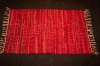 cotton chindi red rug (fringed)