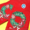 cotton christmas embroiedry face towel