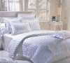 cotton/cotton polyester bleached white satin stripe bed bed sheet