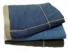 cotton jean sewn to sherpa patchwork blanket