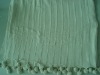 cotton knitted throw blanket with POMPOM BALLS