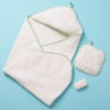 cotton plain applique baby hooded towels
