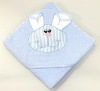 cotton plain applique baby hooded towels