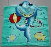 cotton printed kids beach towel poncho