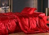 cotton satin red bed sheet/wedding bedding set/bridal bedding set