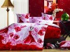 cotton satin red bedding