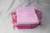 cotton terry face towel in willow basket