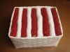 cotton terry hand towel in paper basket