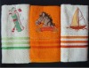 cotton terry/velvet kitchen towel with embroidery/boder/printing/waffle