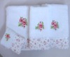 cotton towel with embroidery & lace