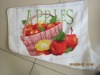 cotton velour kitchen towel with printed red apples