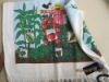 cotton velour pigment printed fruit tree tea towel