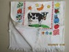 cotton velour pigment printed milk cow kitchen towel