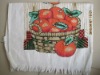 cotton velour pigment printed red apples kitchen towel
