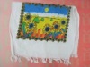 cotton velour pigment printing  tea towel with sunflower