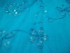 cotton voile fabric with 5mm sequin&chain embroidery