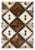 cow hide leather patchwork rug or carpet made in india custom size possible