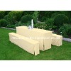 cream polyester party slipcover for beer bank set