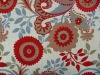 curtain fabric of flocking and printing made of 15%cotton 85%polyester