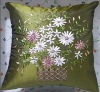 cushion with embroidery Chameleon fabric