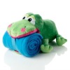 cute plush frog toy with blanket for promotion
