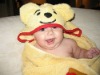 daisy bear baby hoodeed towel