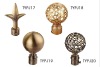 decorative metal window curtain rod finial