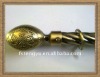 decorative twist round iron curtain rod, antique brass