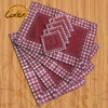 delicate handmade red plaid cotton heat resist coasters and placsmats