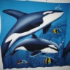 dolphin printed polar fleece fabric