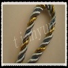double colour 3 strands polyester golden metallic decoration tassel cord for curtain