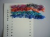 dyed feather knitting yarn with lurex shade colors