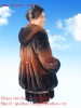 dyed thermal mink coats with a hat for women