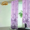 elegant flower printed natural linen window curtain