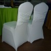 elegant spandex chair cover with criss-cross design at the back