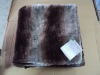 emboss and stripe print fake fur blanket