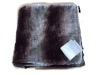 emboss and stripe print fake fur blanket