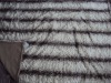 emboss and stripe print fox fur blanket