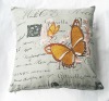 embroidery and print of betterfly cushion
