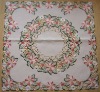 embroidery pink flower   tablecloth