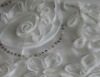 embroidery satin rose fabric CX067