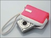 exquisite pink leather camera case